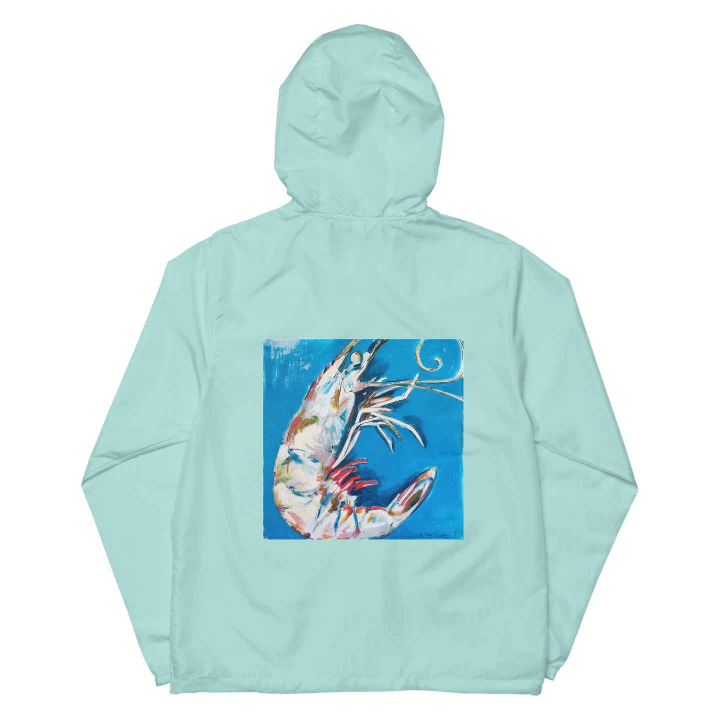 Blue Shrimp II Unisex lightweight zip up windbreaker