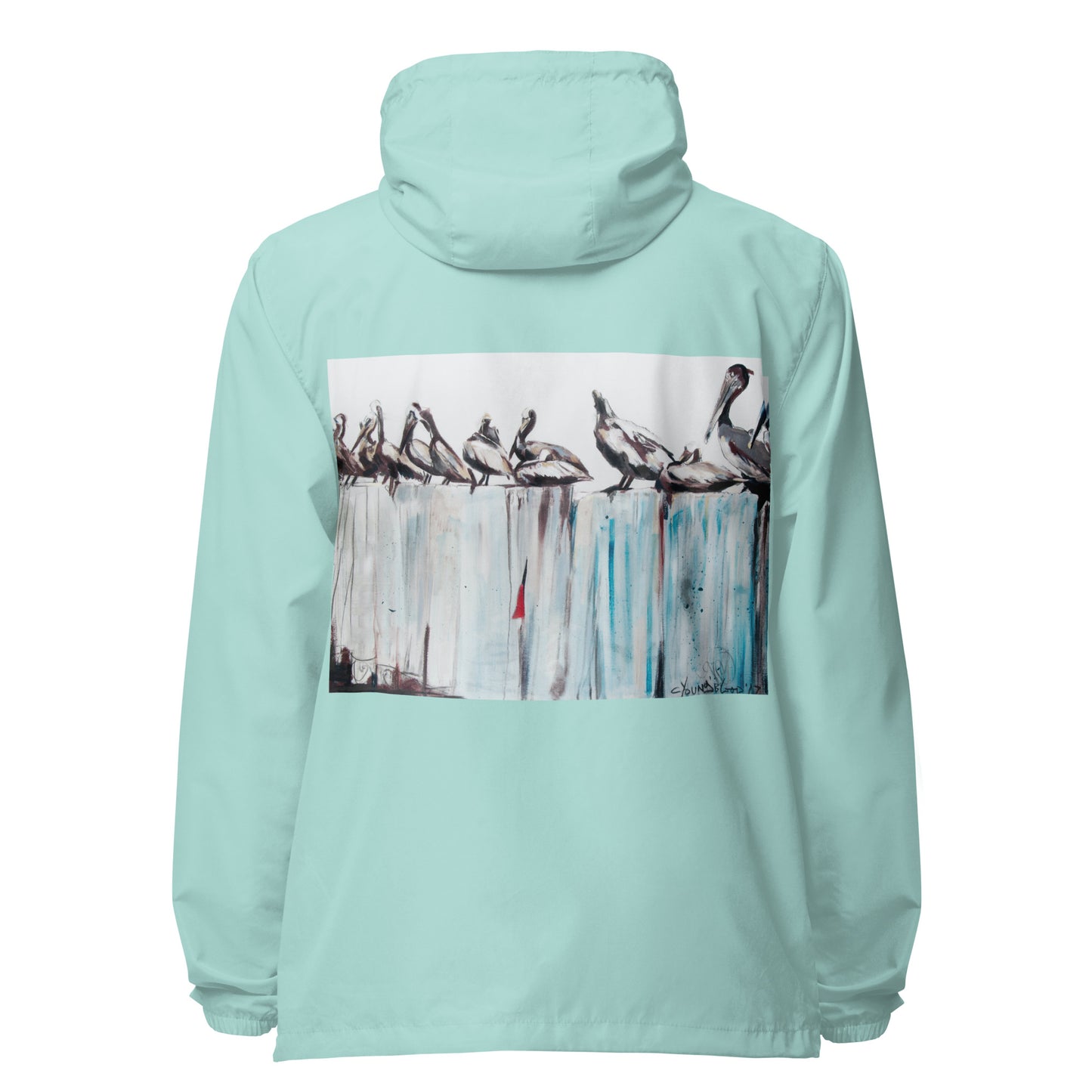 Pelicans on the Pier Unisex lightweight zip up windbreaker