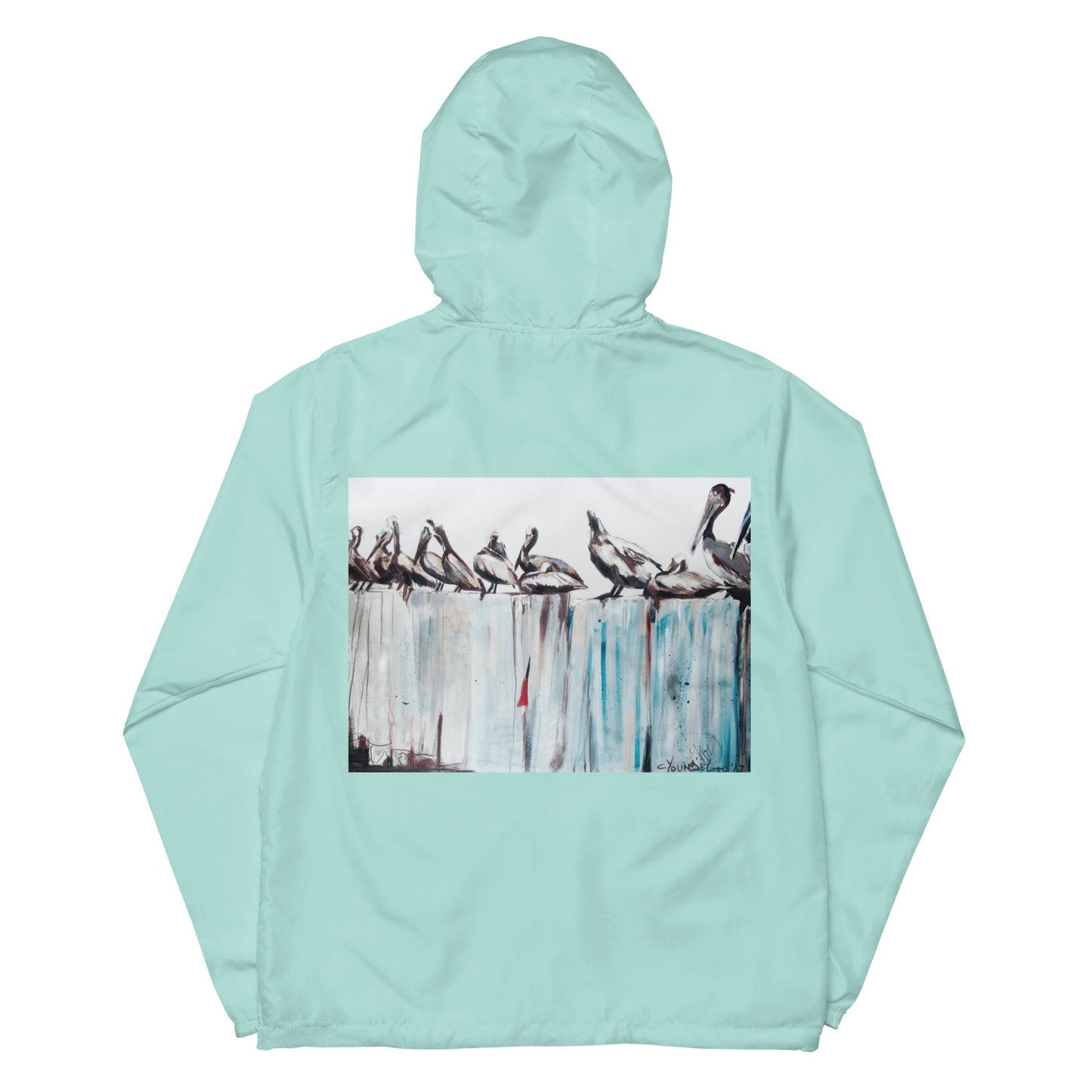 Pelicans on the Pier Unisex lightweight zip up windbreaker
