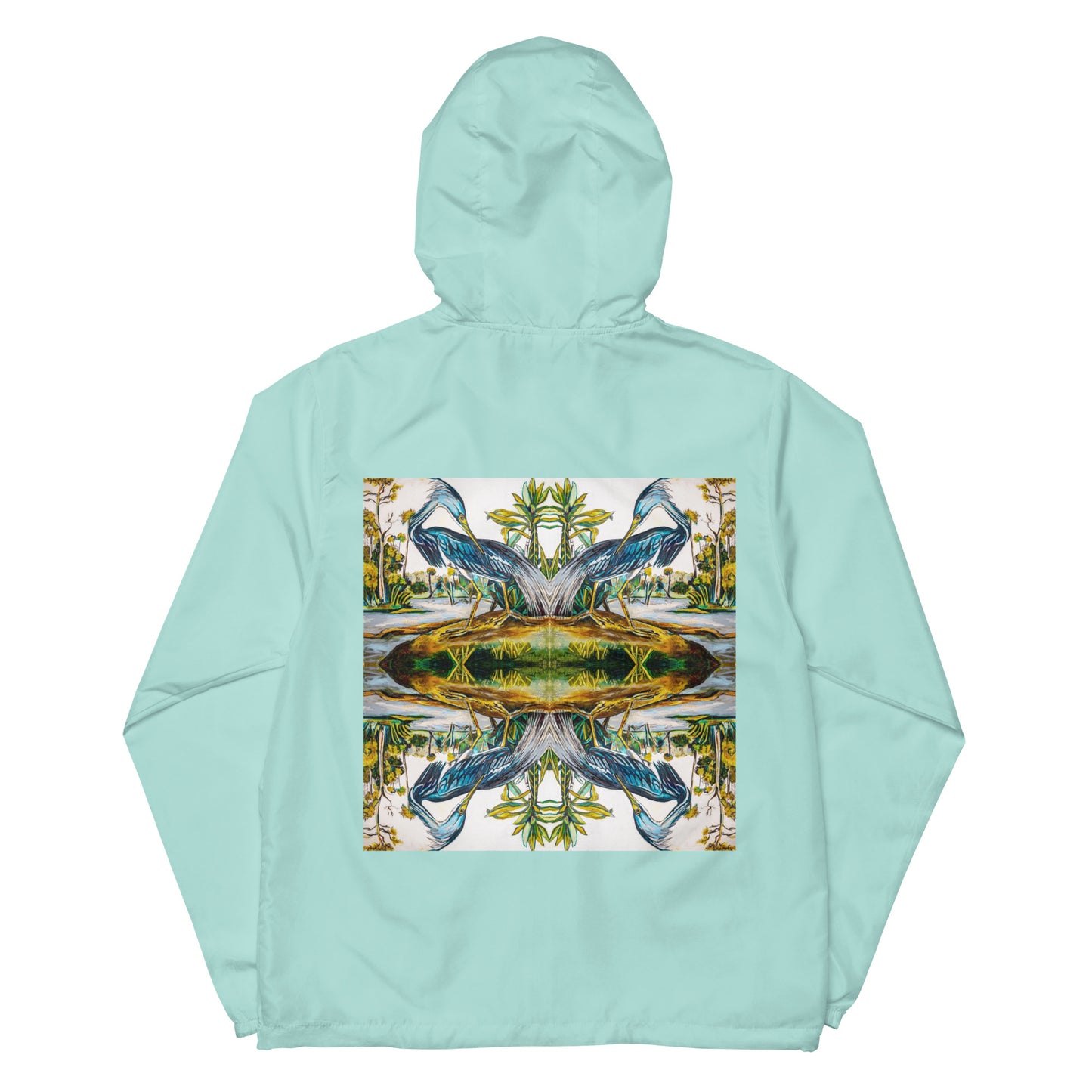 Blue Heron Reflections Unisex lightweight zip up windbreaker