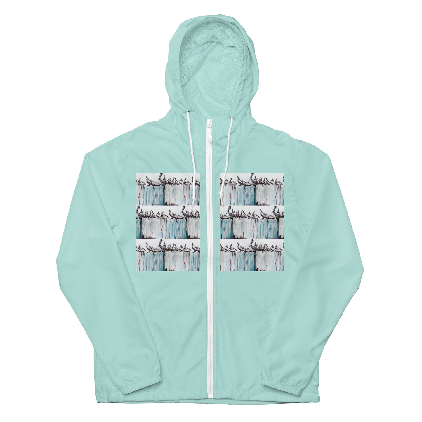 Pelicans on the Pier Unisex lightweight zip up windbreaker