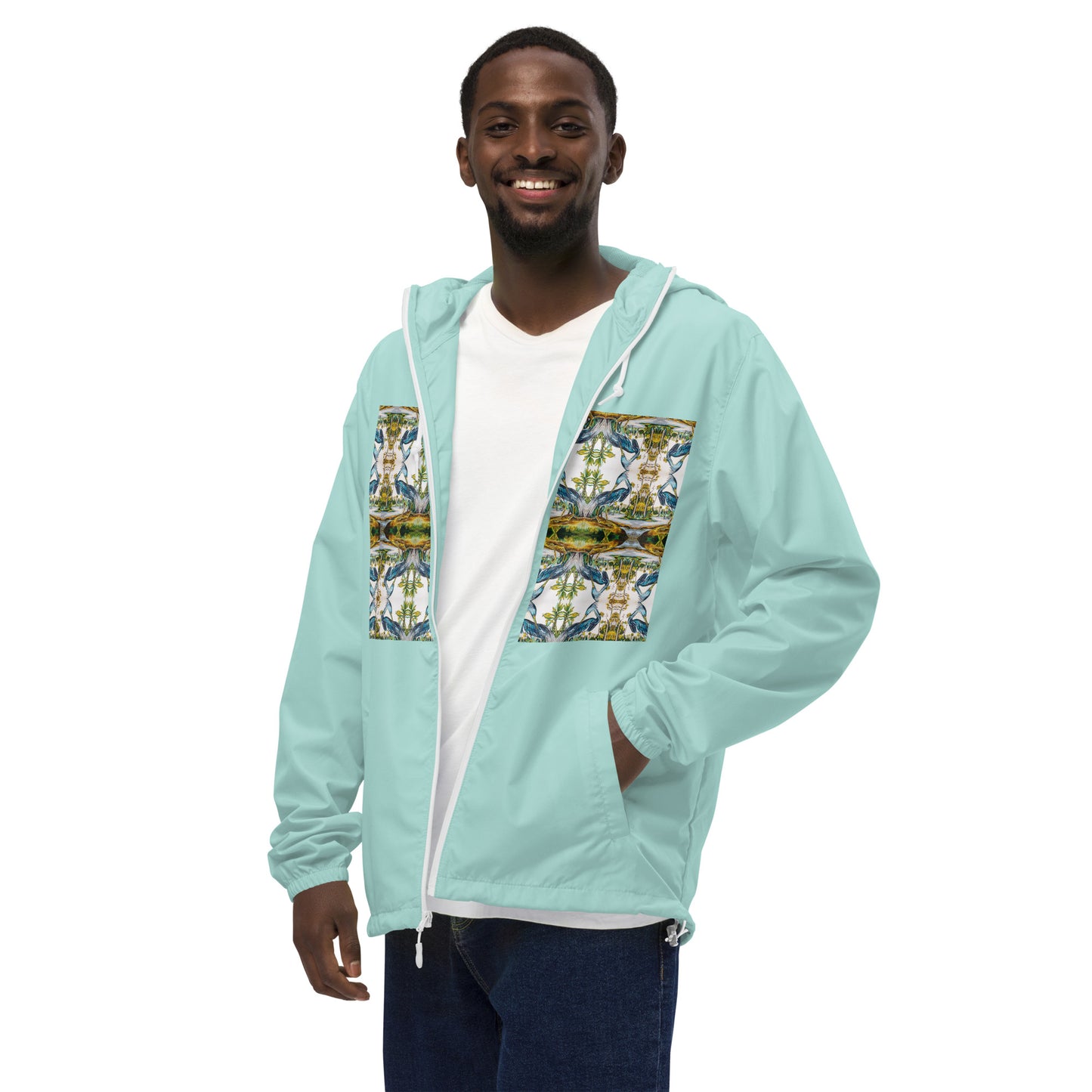 Blue Heron Reflections Unisex lightweight zip up windbreaker