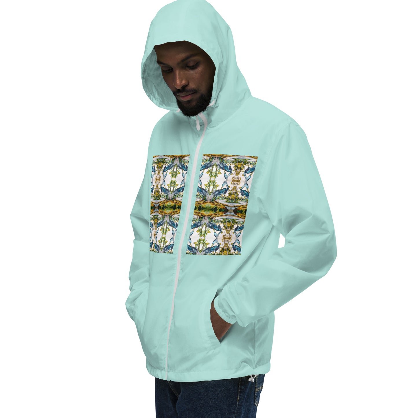 Blue Heron Reflections Unisex lightweight zip up windbreaker
