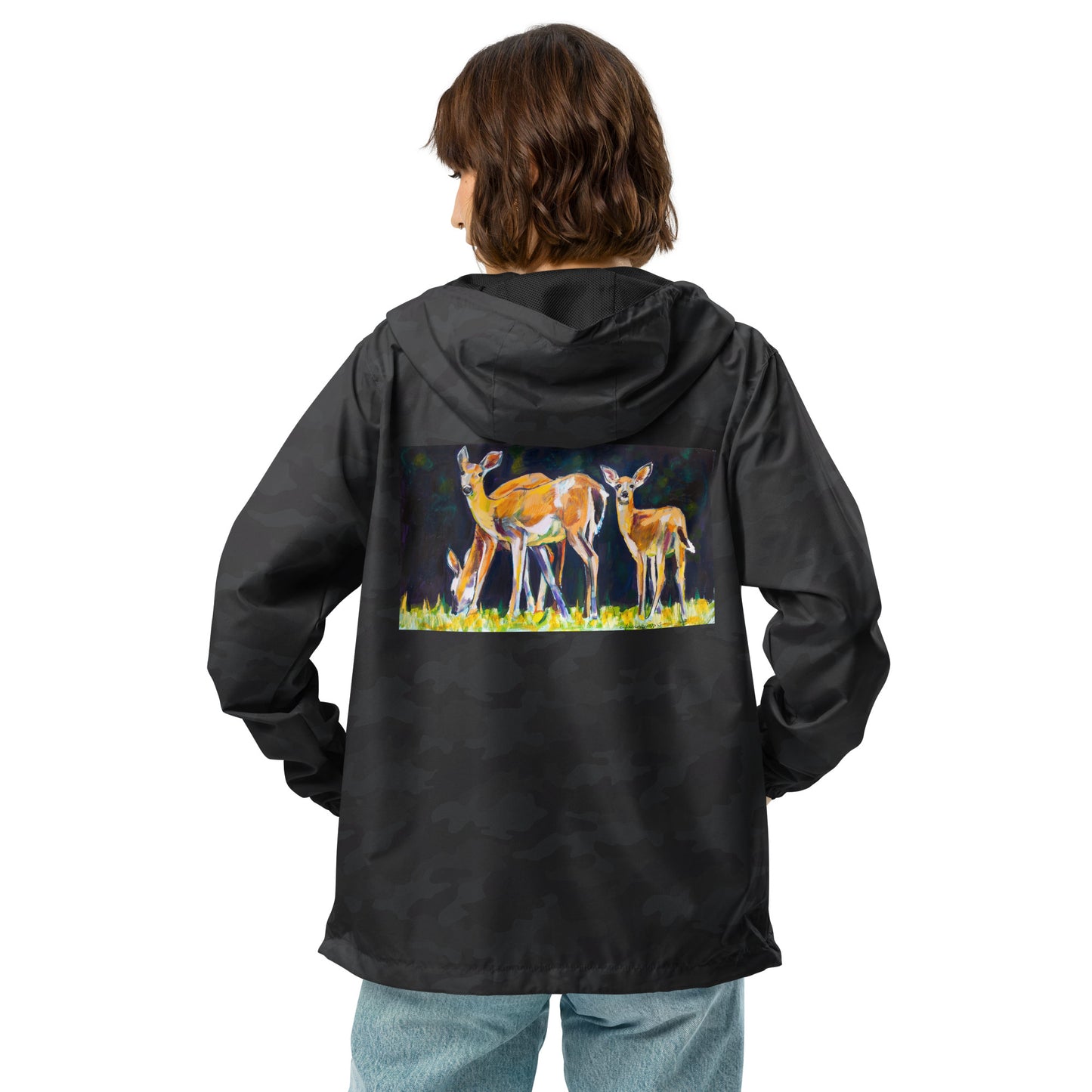 Deer Family Unisex lightweight zip up windbreaker