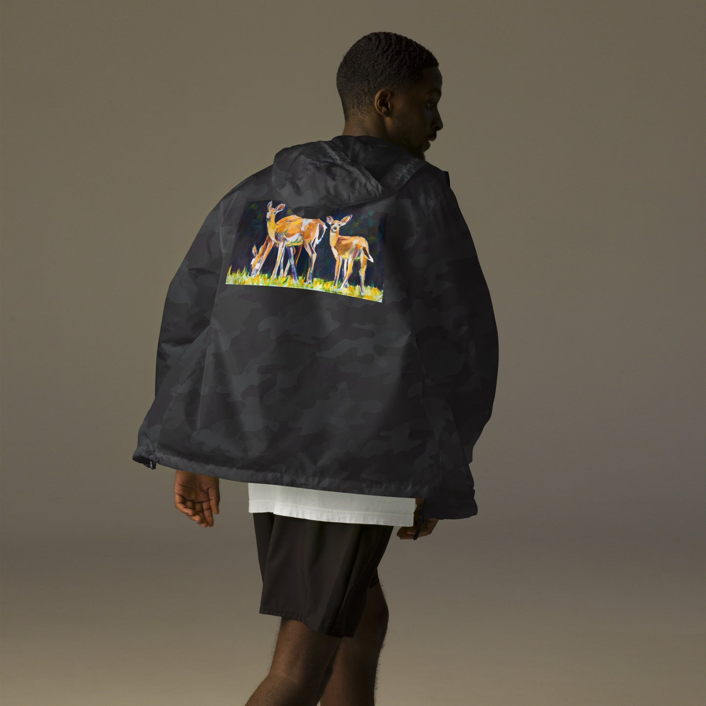 Deer Family Unisex lightweight zip up windbreaker