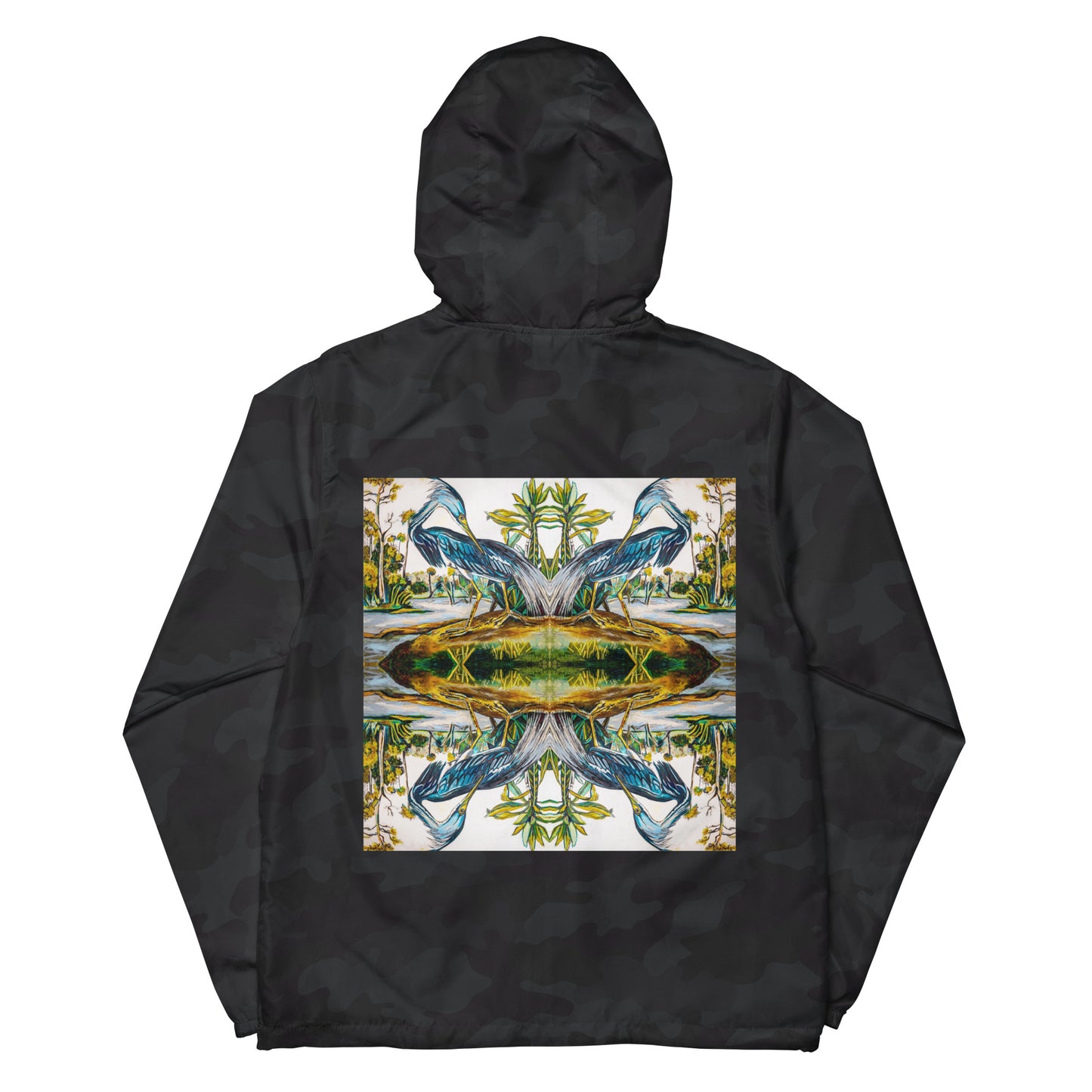 Blue Heron Reflections Unisex lightweight zip up windbreaker