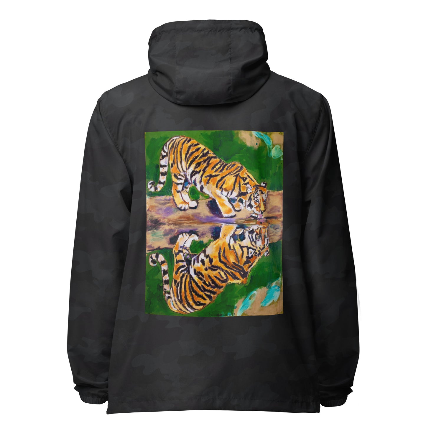 Tiger Reflections Unisex lightweight zip up windbreaker