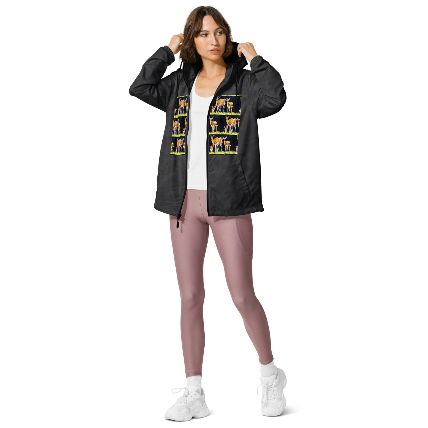 Deer Family Unisex lightweight zip up windbreaker