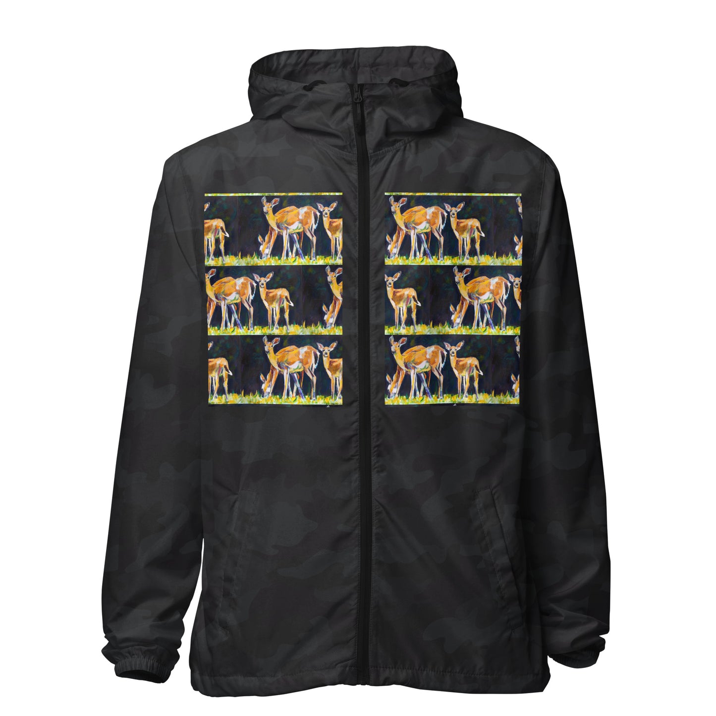 Deer Family Unisex lightweight zip up windbreaker