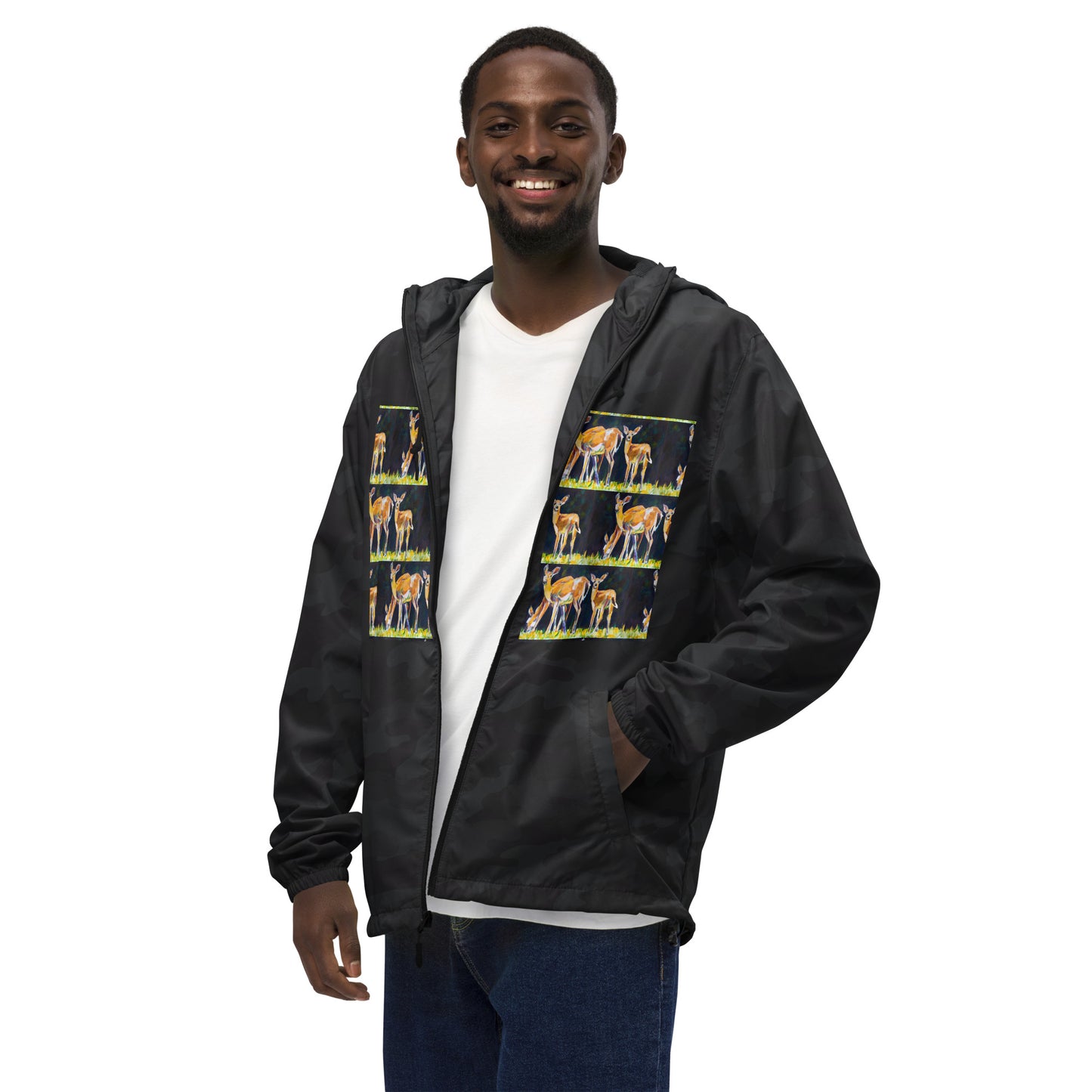 Deer Family Unisex lightweight zip up windbreaker