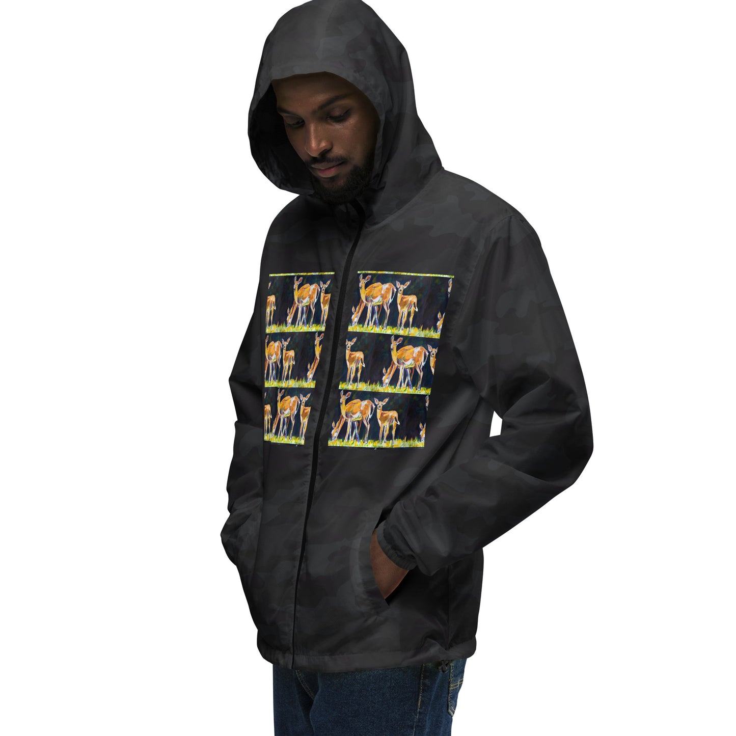 Deer Family Unisex lightweight zip up windbreaker