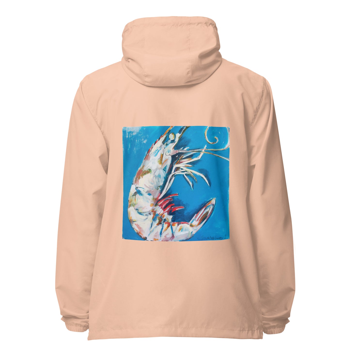 Blue Shrimp II Unisex lightweight zip up windbreaker