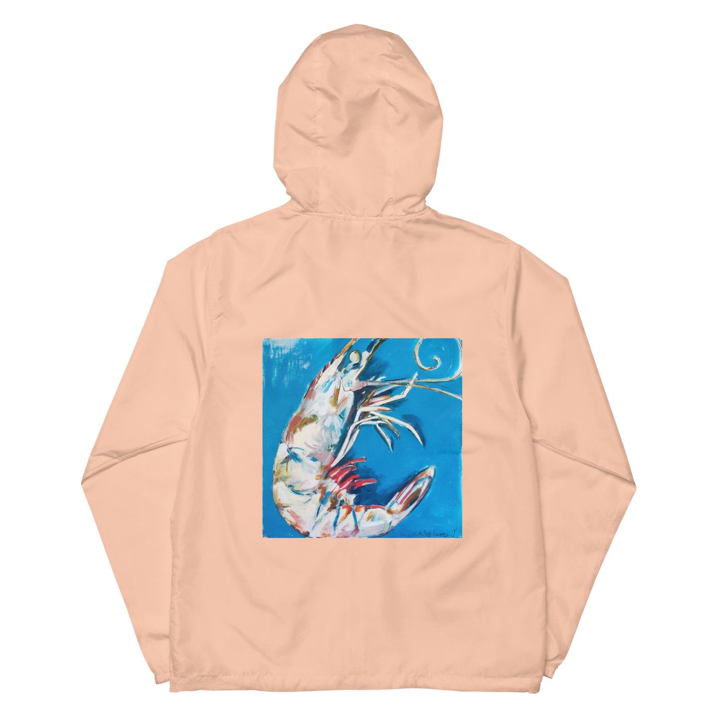 Blue Shrimp II Unisex lightweight zip up windbreaker
