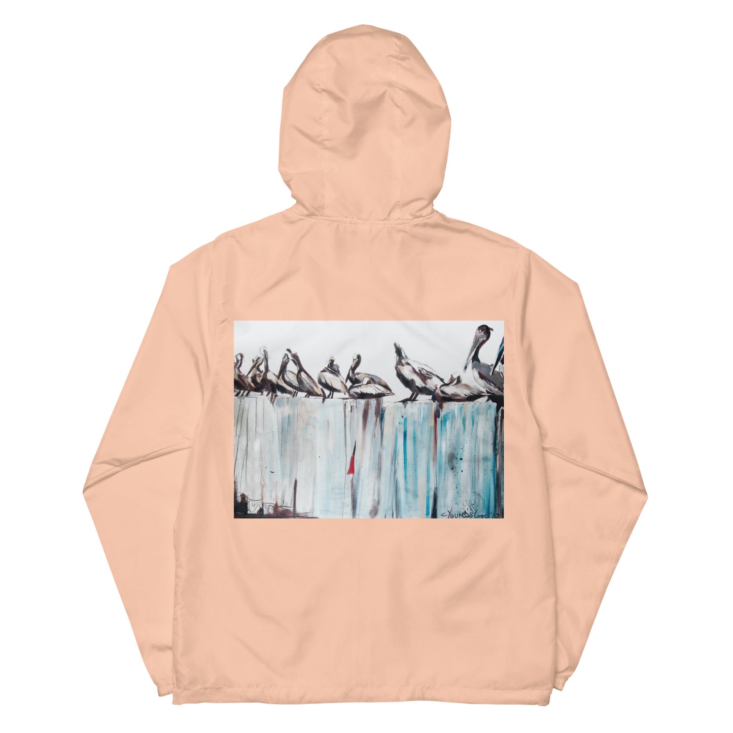 Pelicans on the Pier Unisex lightweight zip up windbreaker