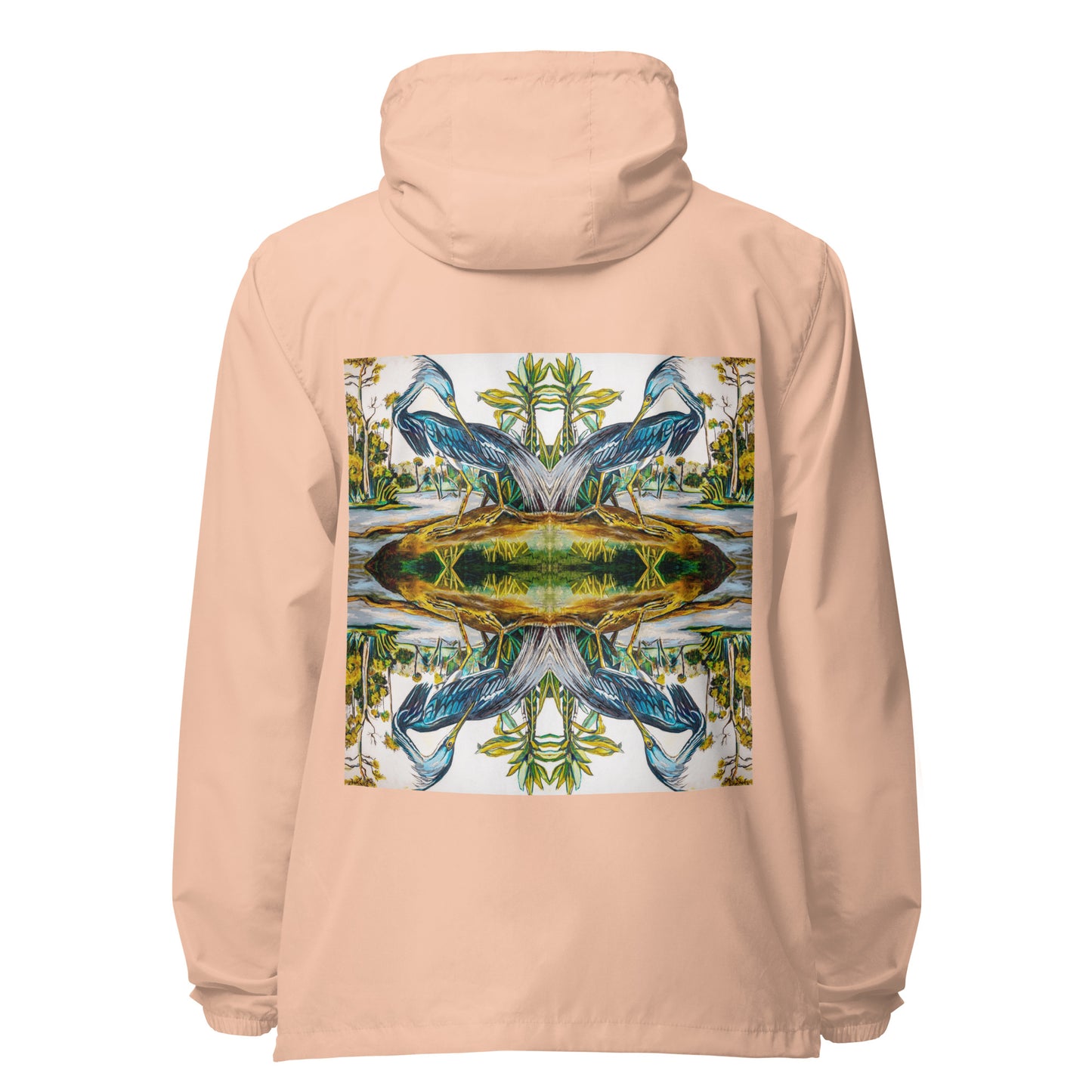 Blue Heron Reflections Unisex lightweight zip up windbreaker