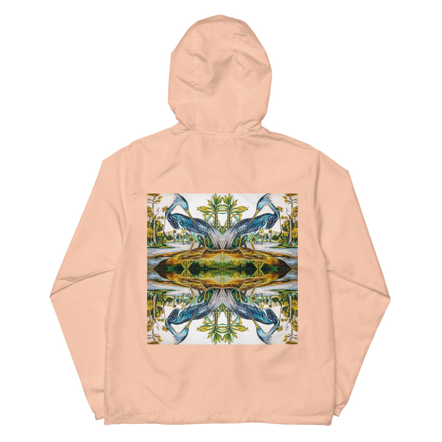 Blue Heron Reflections Unisex lightweight zip up windbreaker