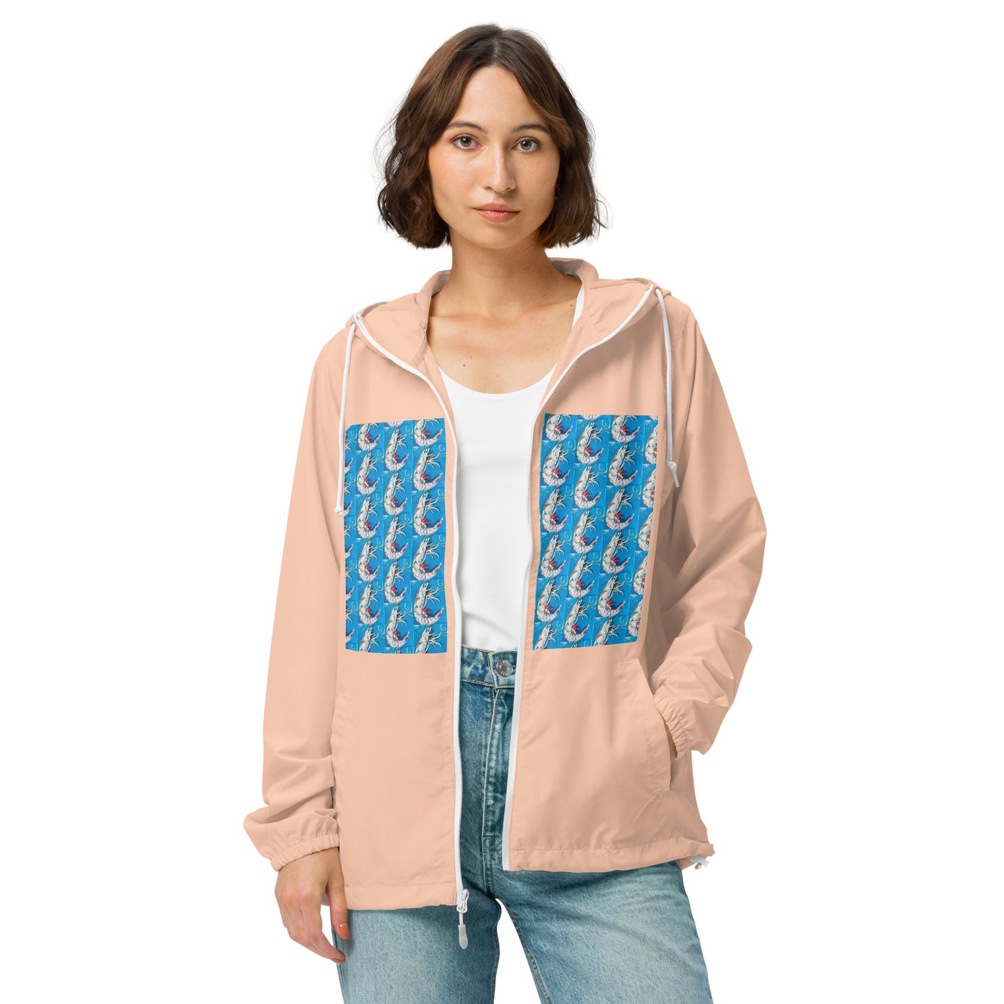 Blue Shrimp II Unisex lightweight zip up windbreaker