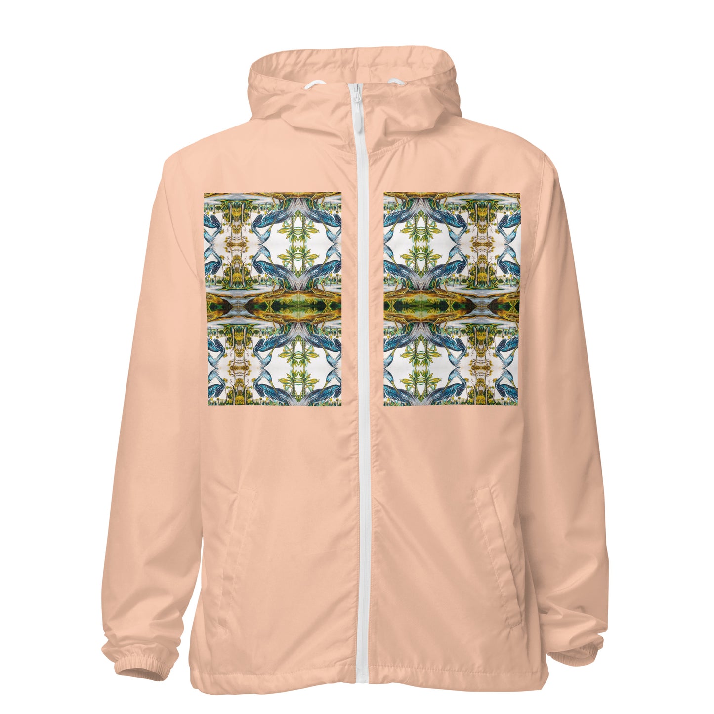 Blue Heron Reflections Unisex lightweight zip up windbreaker