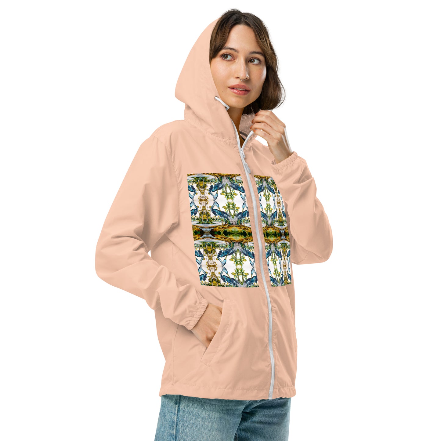 Blue Heron Reflections Unisex lightweight zip up windbreaker