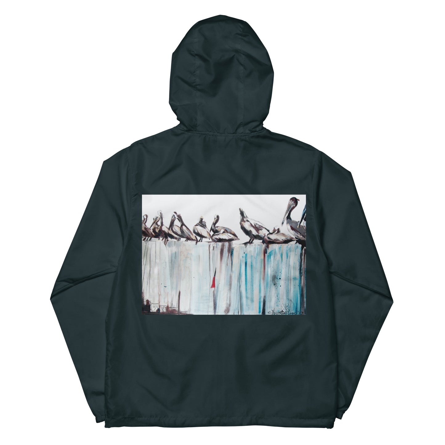 Pelicans on the Pier Unisex lightweight zip up windbreaker