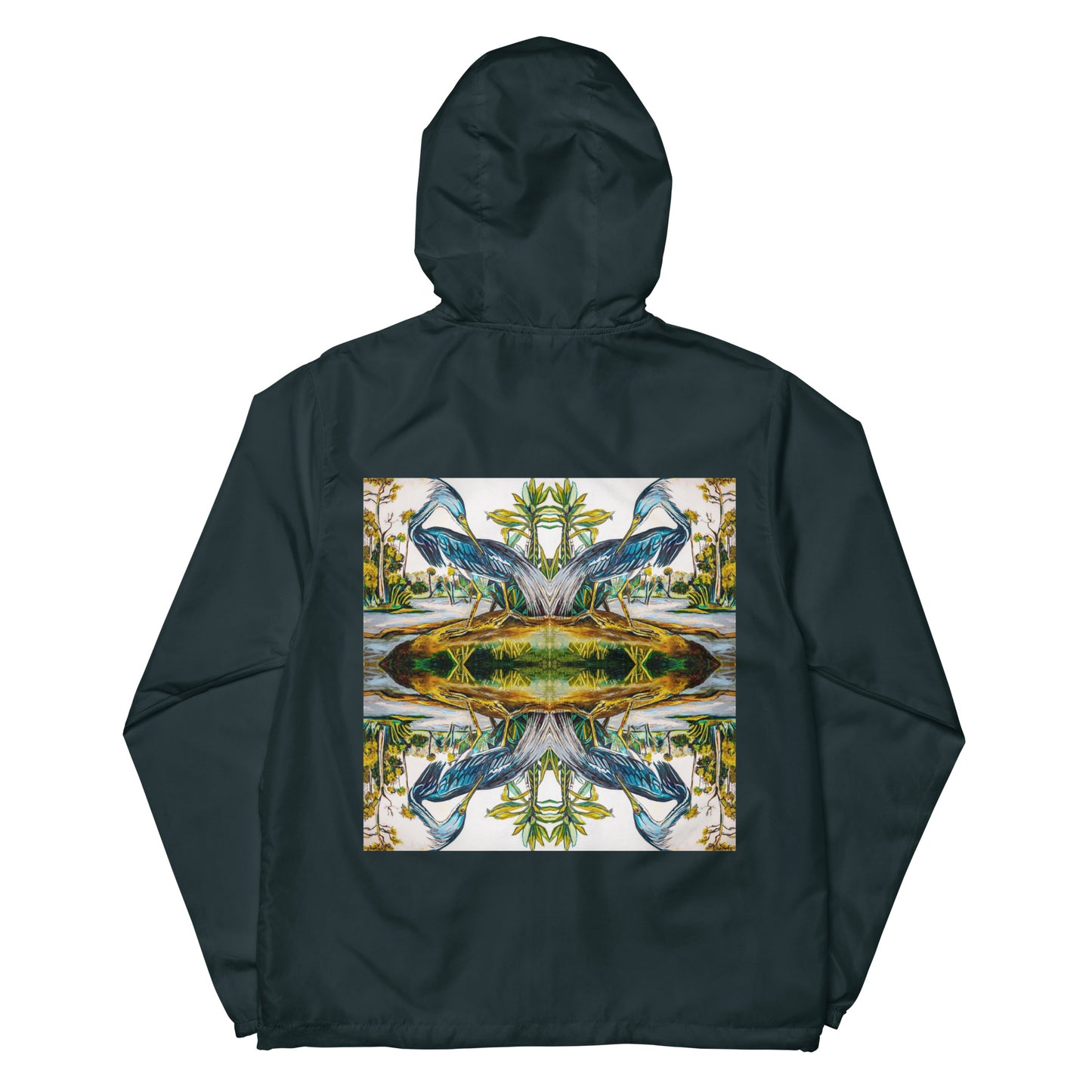 Blue Heron Reflections Unisex lightweight zip up windbreaker