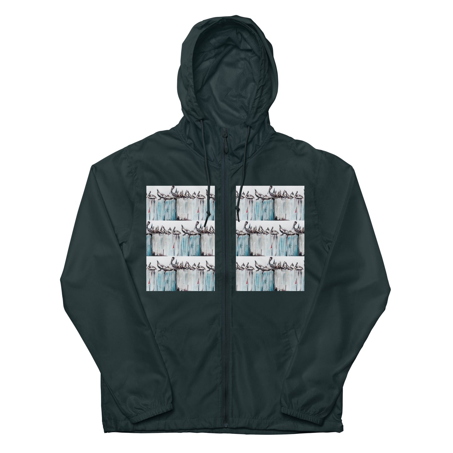 Pelicans on the Pier Unisex lightweight zip up windbreaker