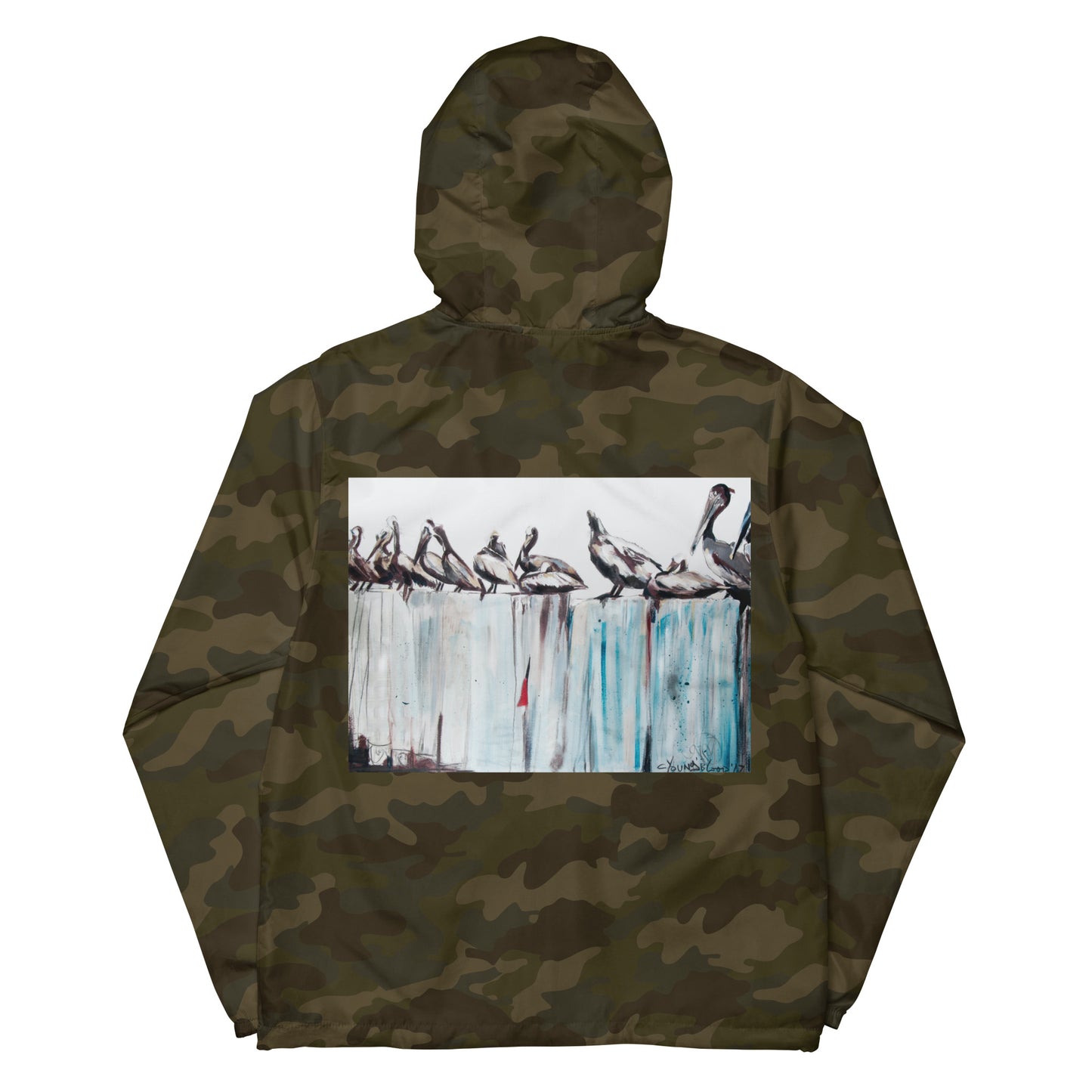 Pelicans on the Pier Unisex lightweight zip up windbreaker