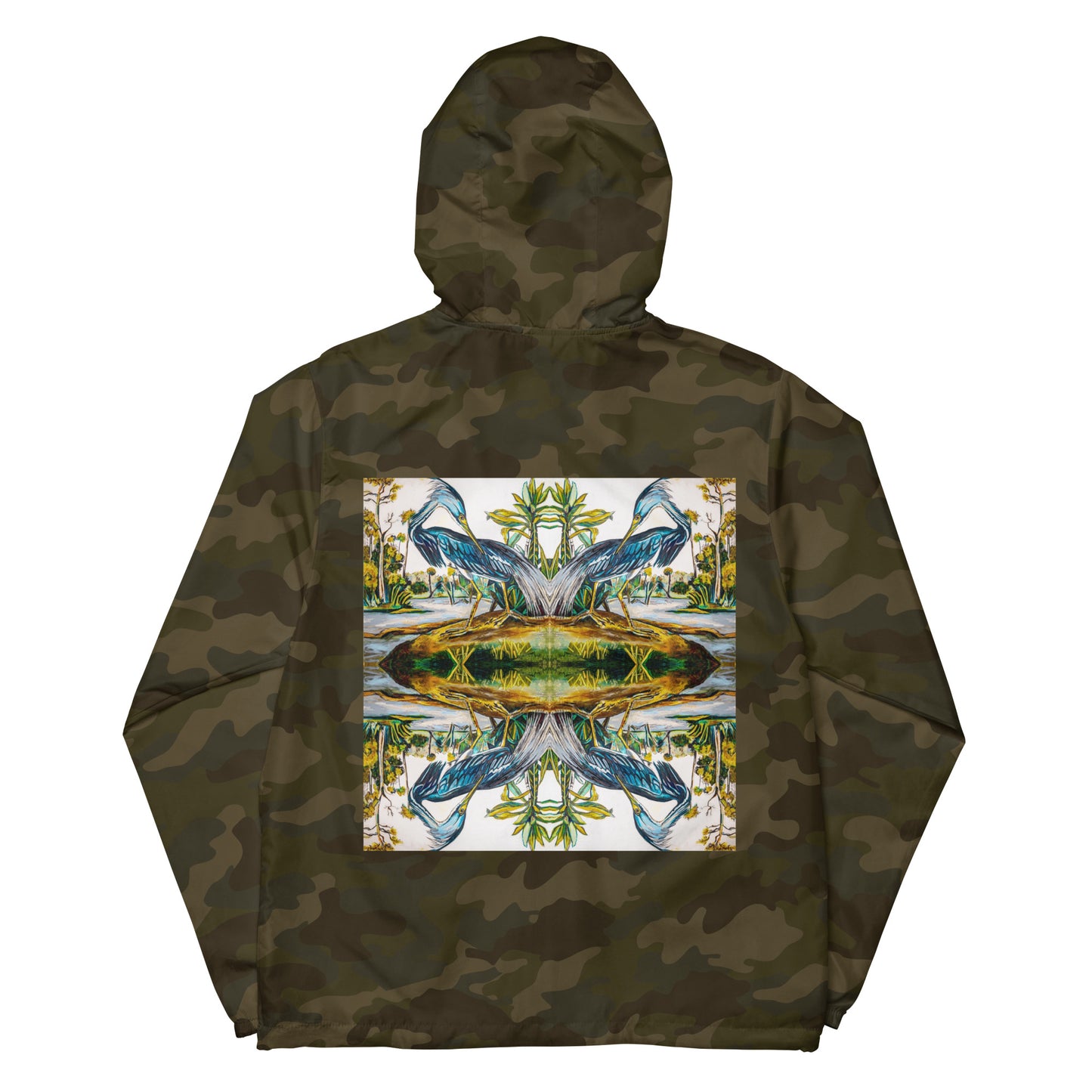Blue Heron Reflections Unisex lightweight zip up windbreaker
