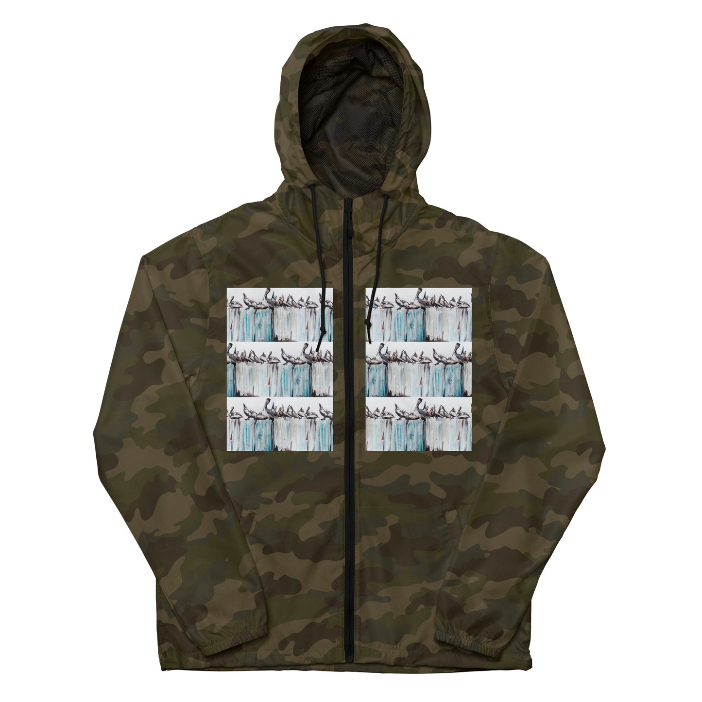 Pelicans on the Pier Unisex lightweight zip up windbreaker