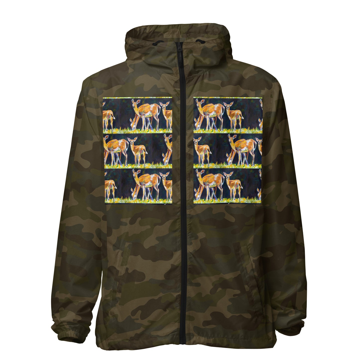 Deer Family Unisex lightweight zip up windbreaker