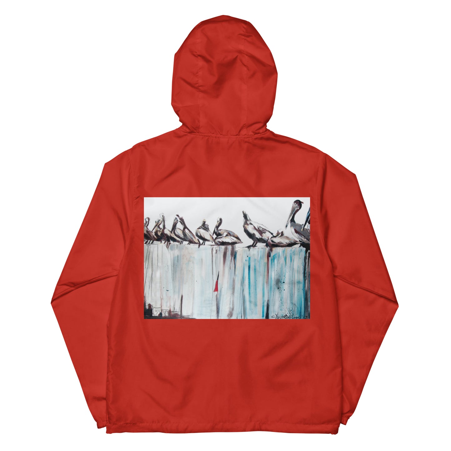 Pelicans on the Pier Unisex lightweight zip up windbreaker