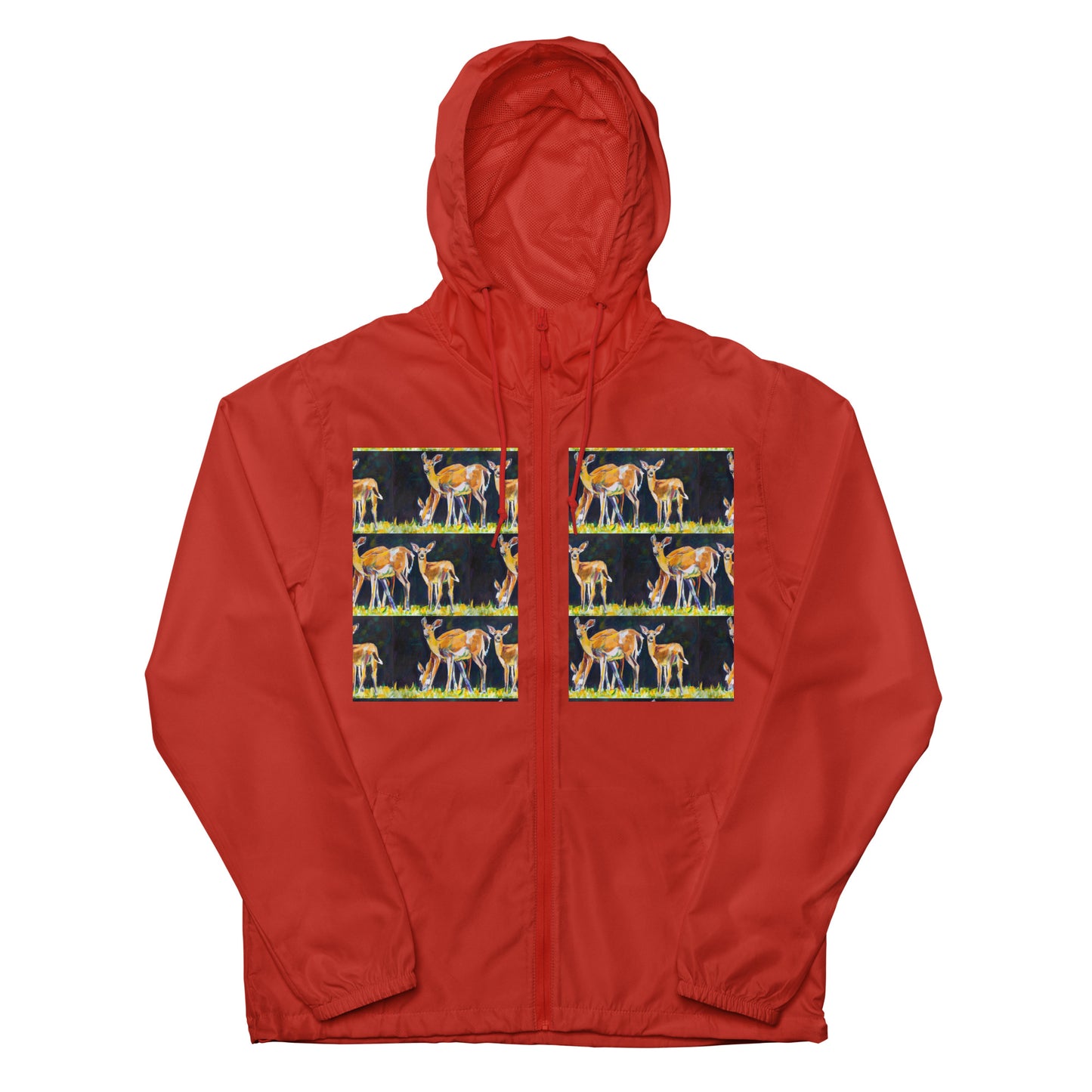 Deer Family Unisex lightweight zip up windbreaker