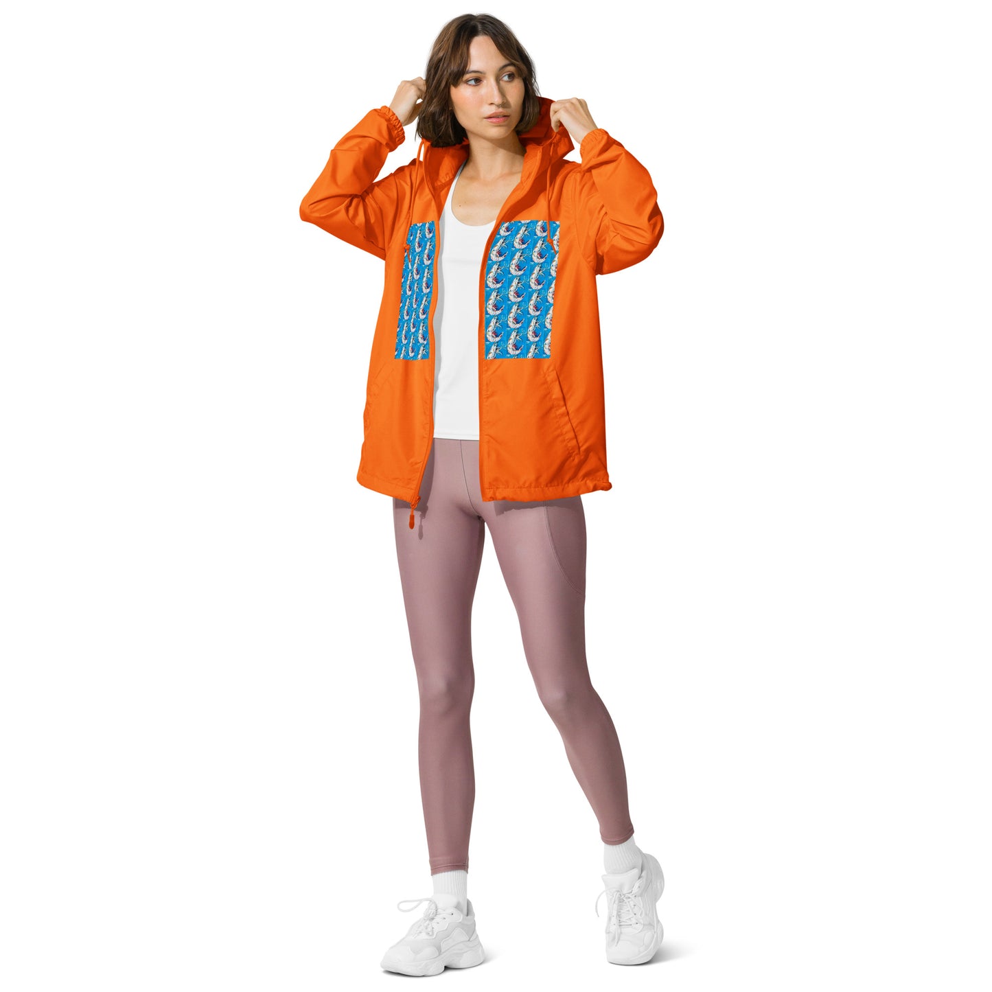 Blue Shrimp II Unisex lightweight zip up windbreaker