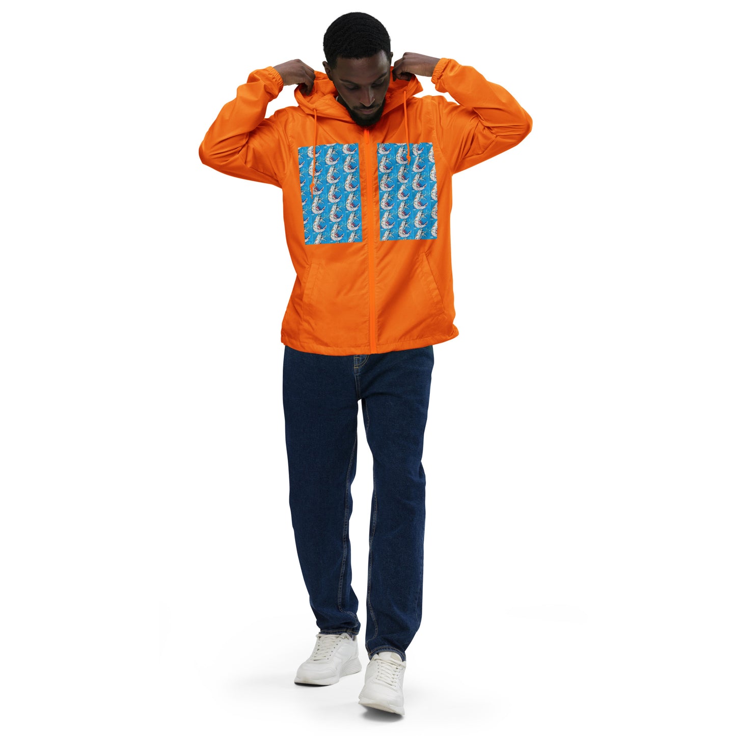 Blue Shrimp II Unisex lightweight zip up windbreaker