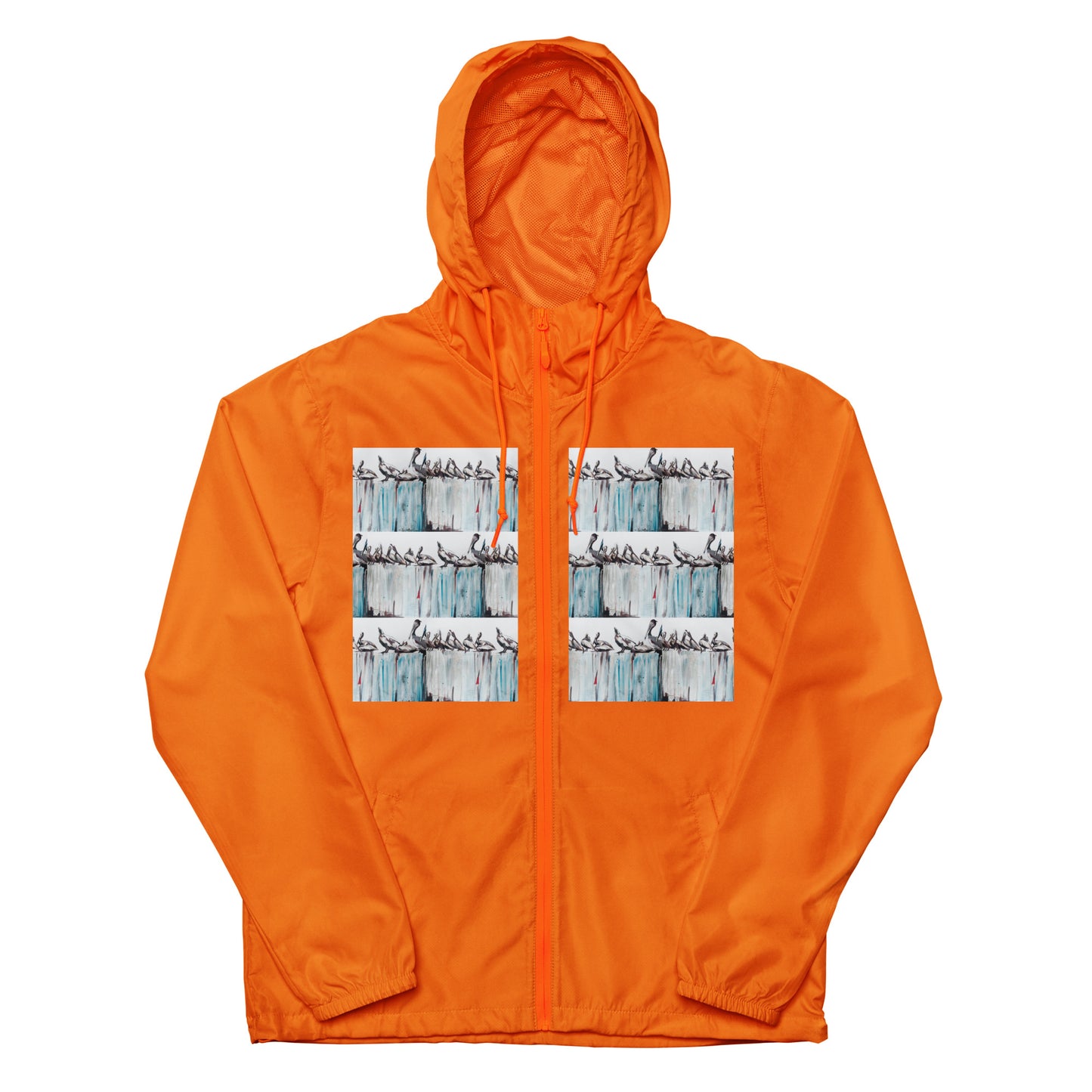 Pelicans on the Pier Unisex lightweight zip up windbreaker