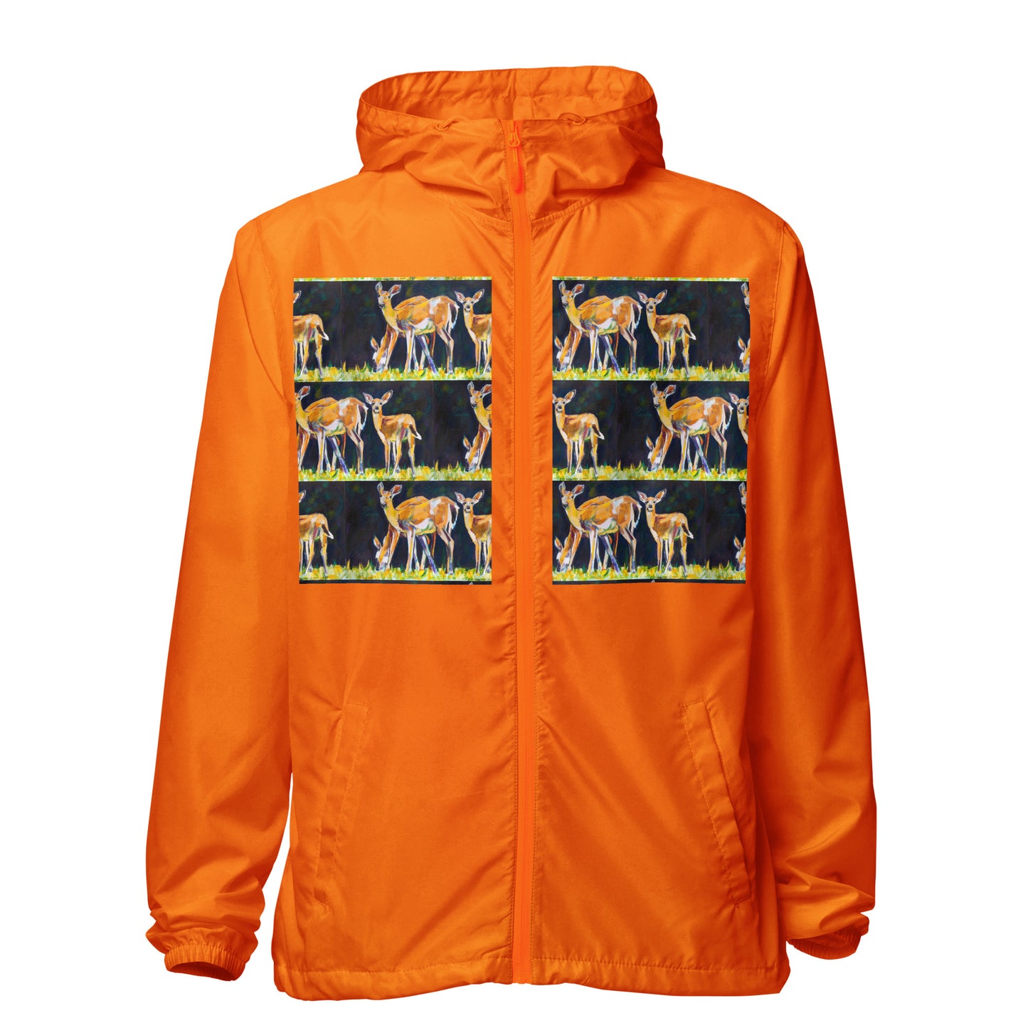 Deer Family Unisex lightweight zip up windbreaker