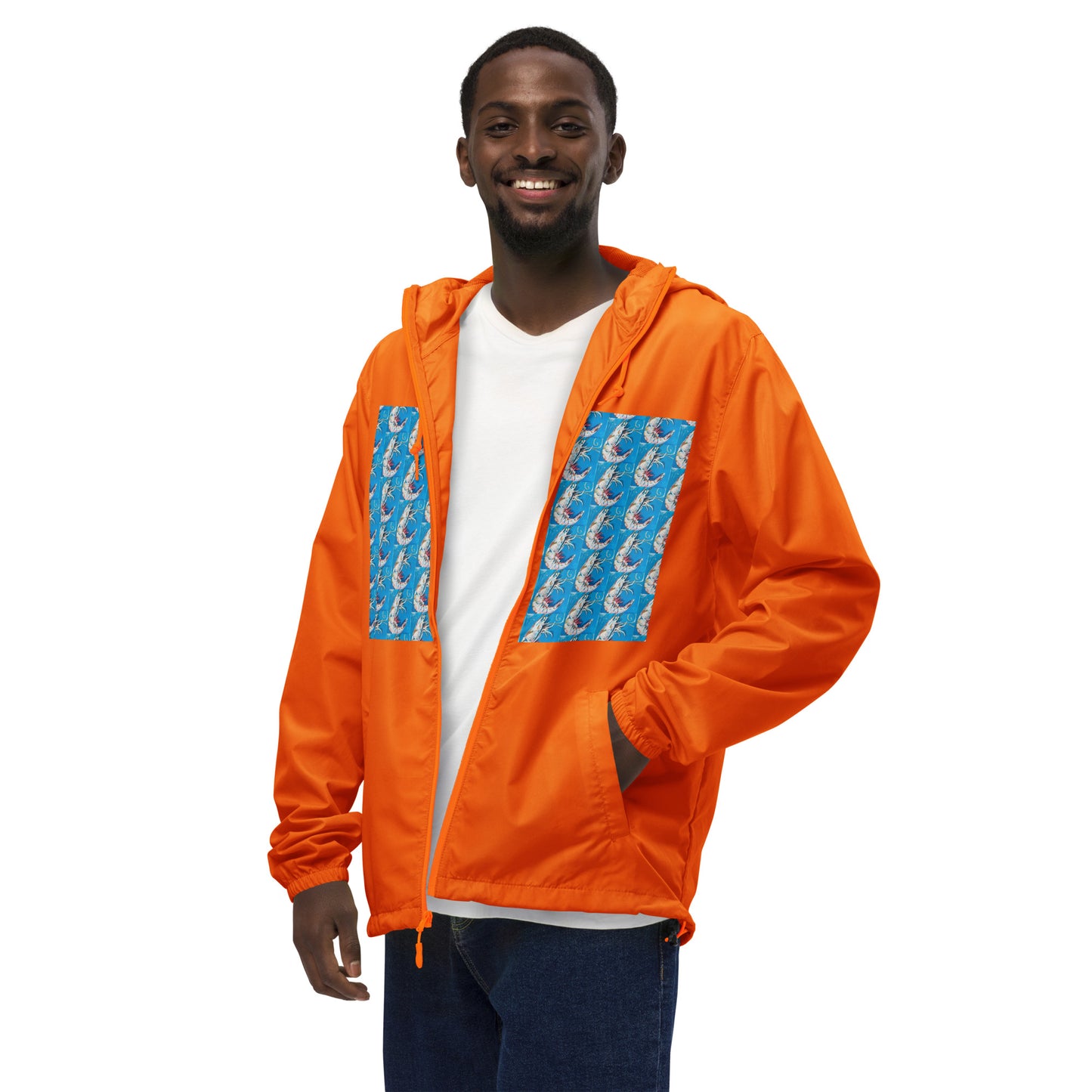 Blue Shrimp II Unisex lightweight zip up windbreaker