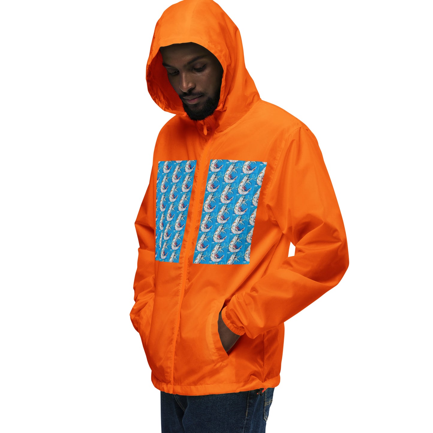 Blue Shrimp II Unisex lightweight zip up windbreaker