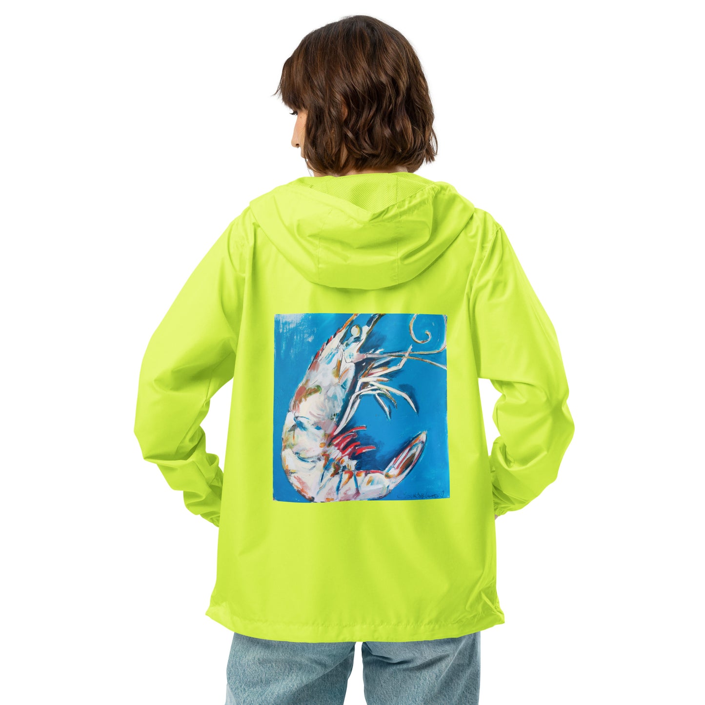 Blue Shrimp II Unisex lightweight zip up windbreaker