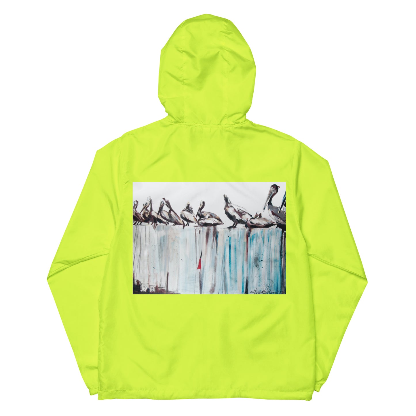 Pelicans on the Pier Unisex lightweight zip up windbreaker