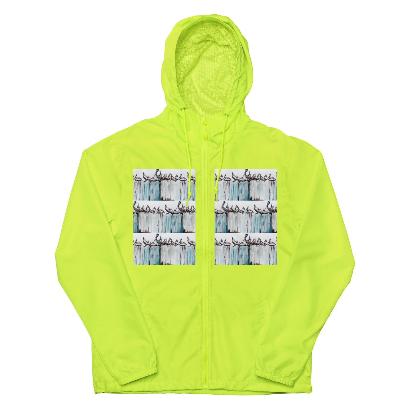 Pelicans on the Pier Unisex lightweight zip up windbreaker