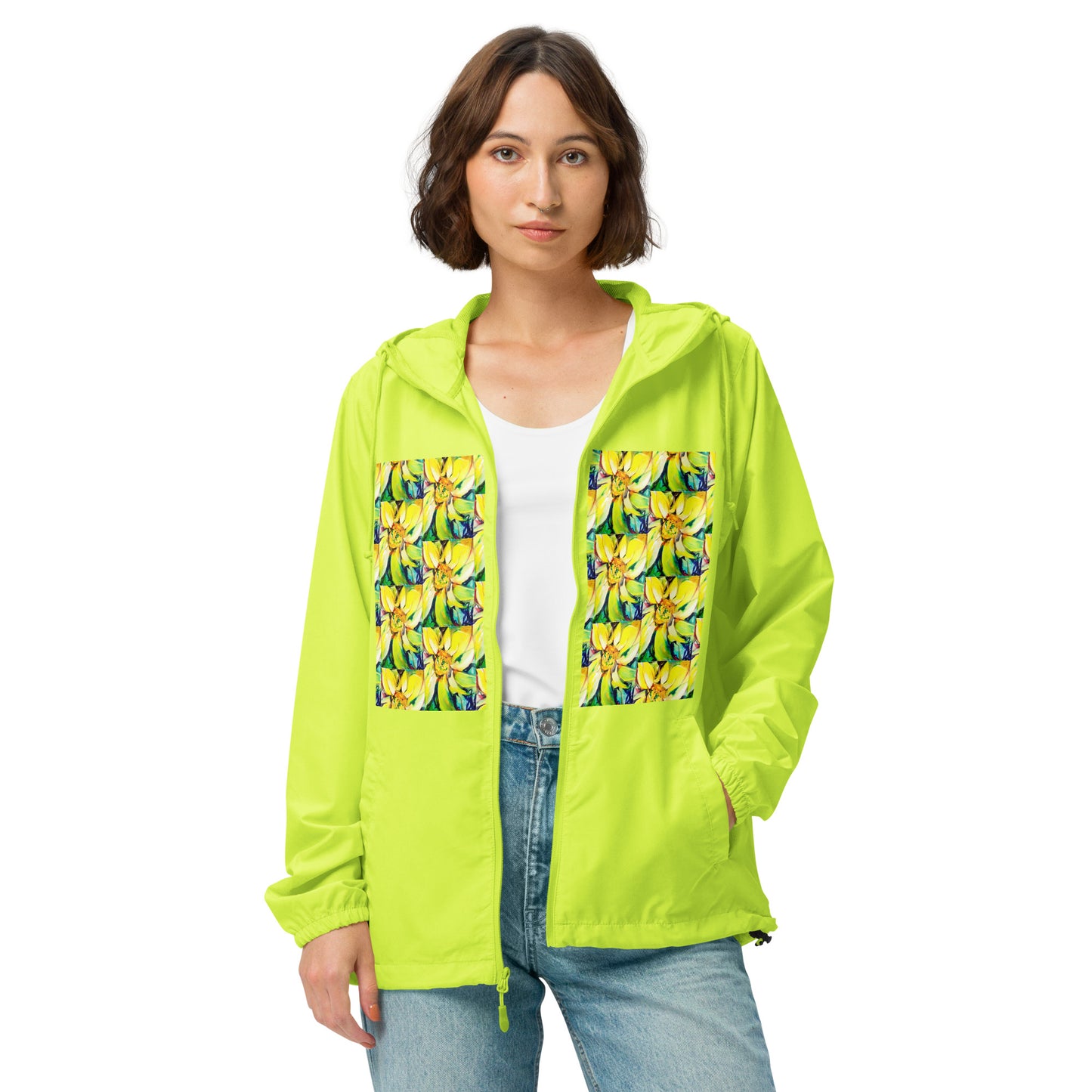 Bosco Sunflower Unisex lightweight zip up windbreaker
