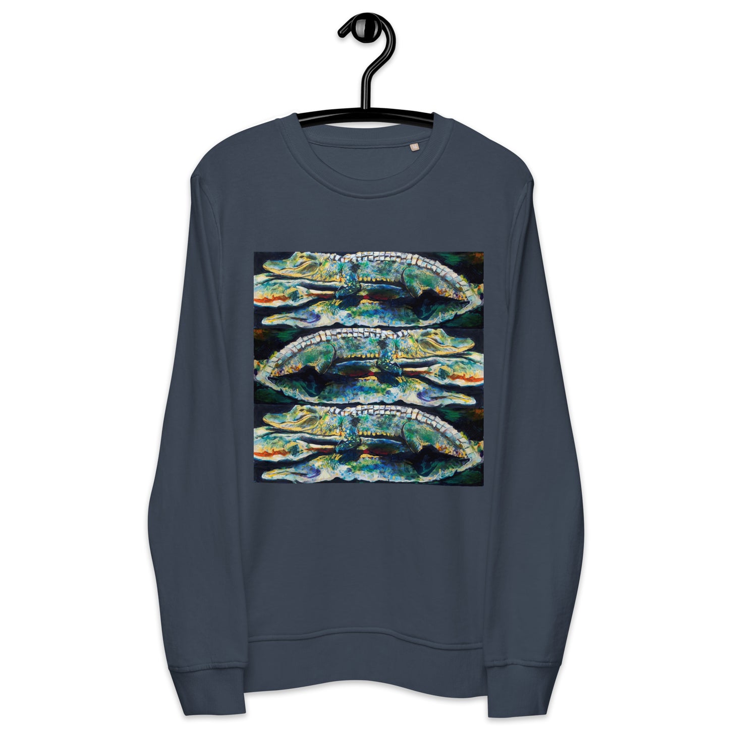 Psychedelic Gator Reflection Unisex organic sweatshirt