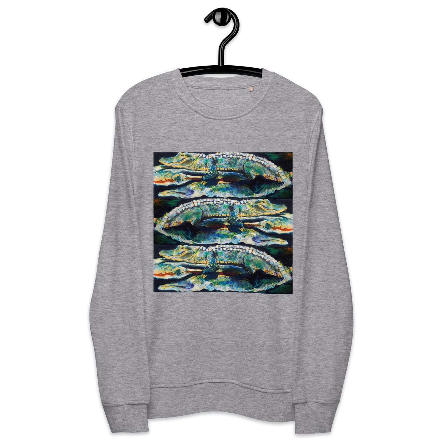 Psychedelic Gator Reflection Unisex organic sweatshirt