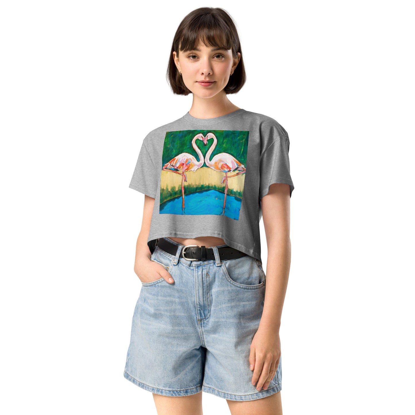 Flamingo Oasis Women’s crop top