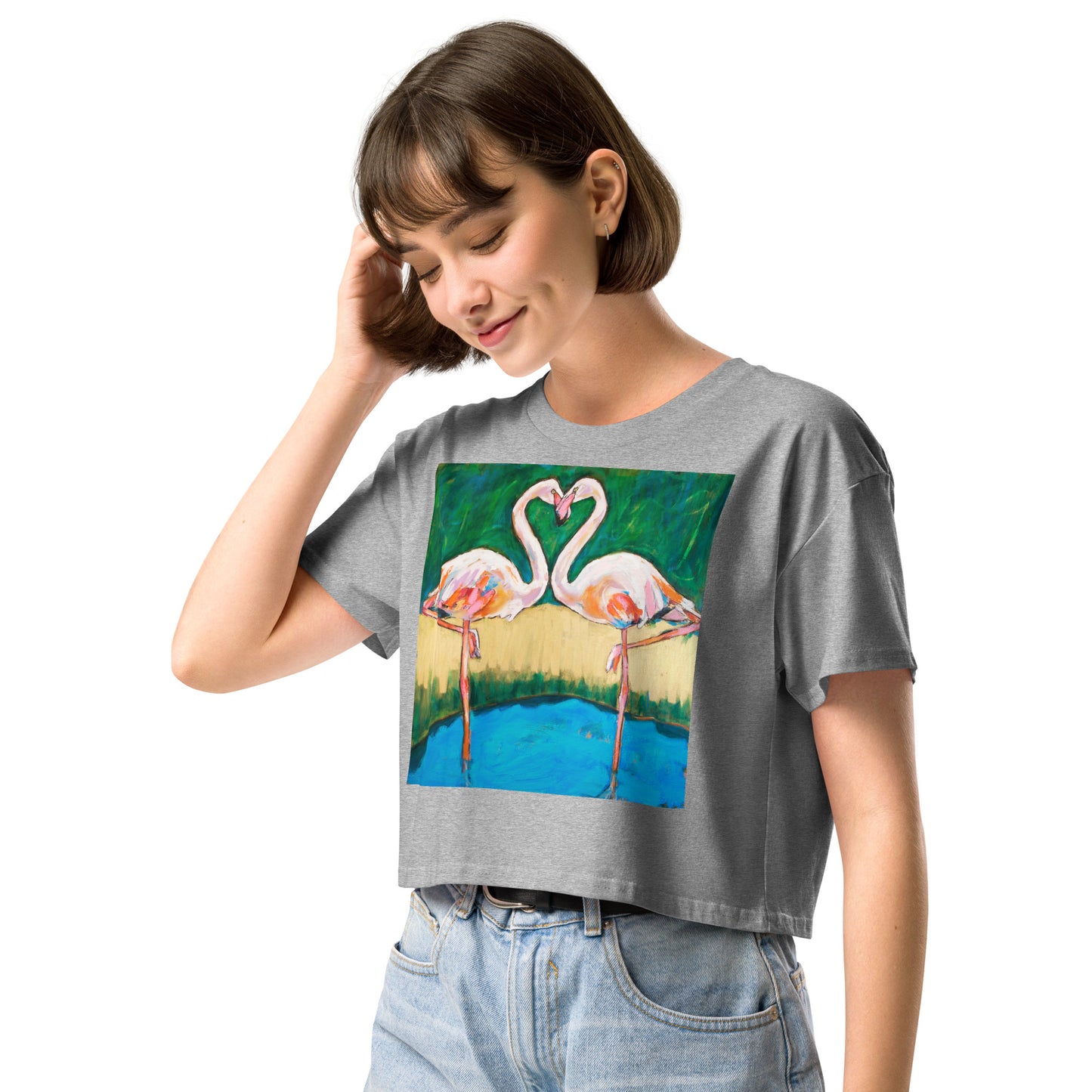 Flamingo Oasis Women’s crop top