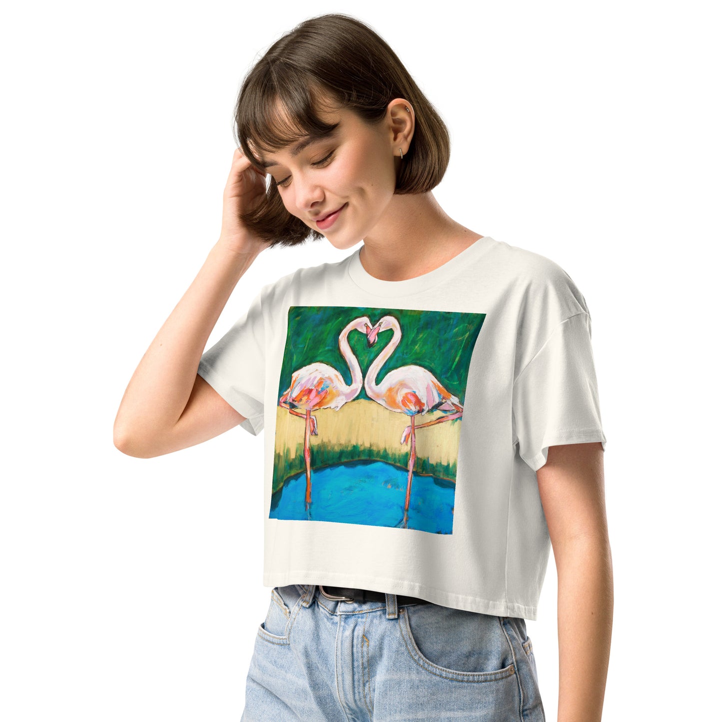 Flamingo Oasis Women’s crop top