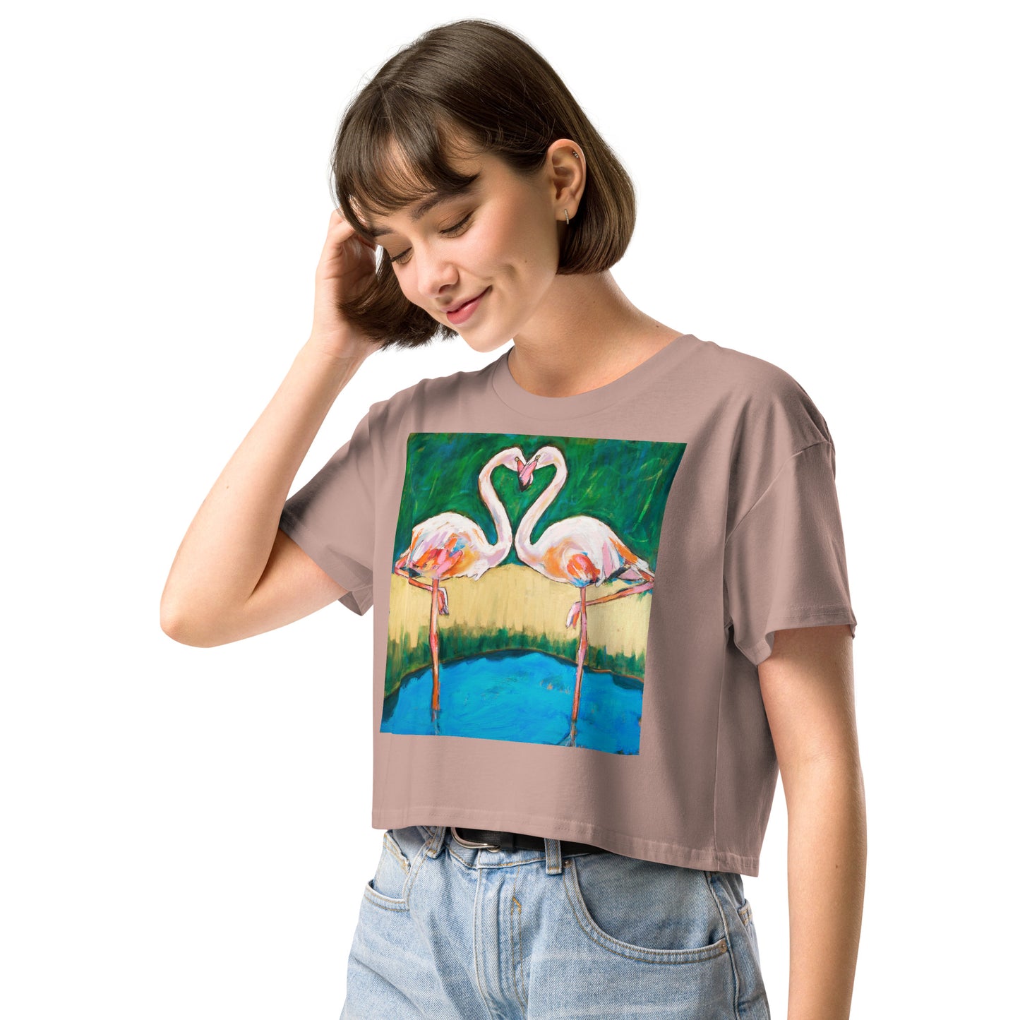 Flamingo Oasis Women’s crop top