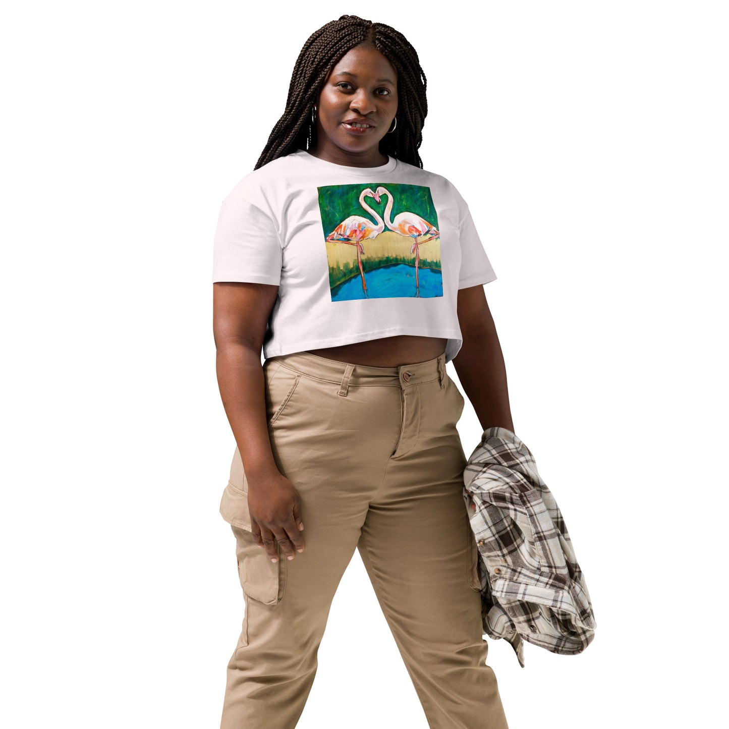Flamingo Oasis Women’s crop top