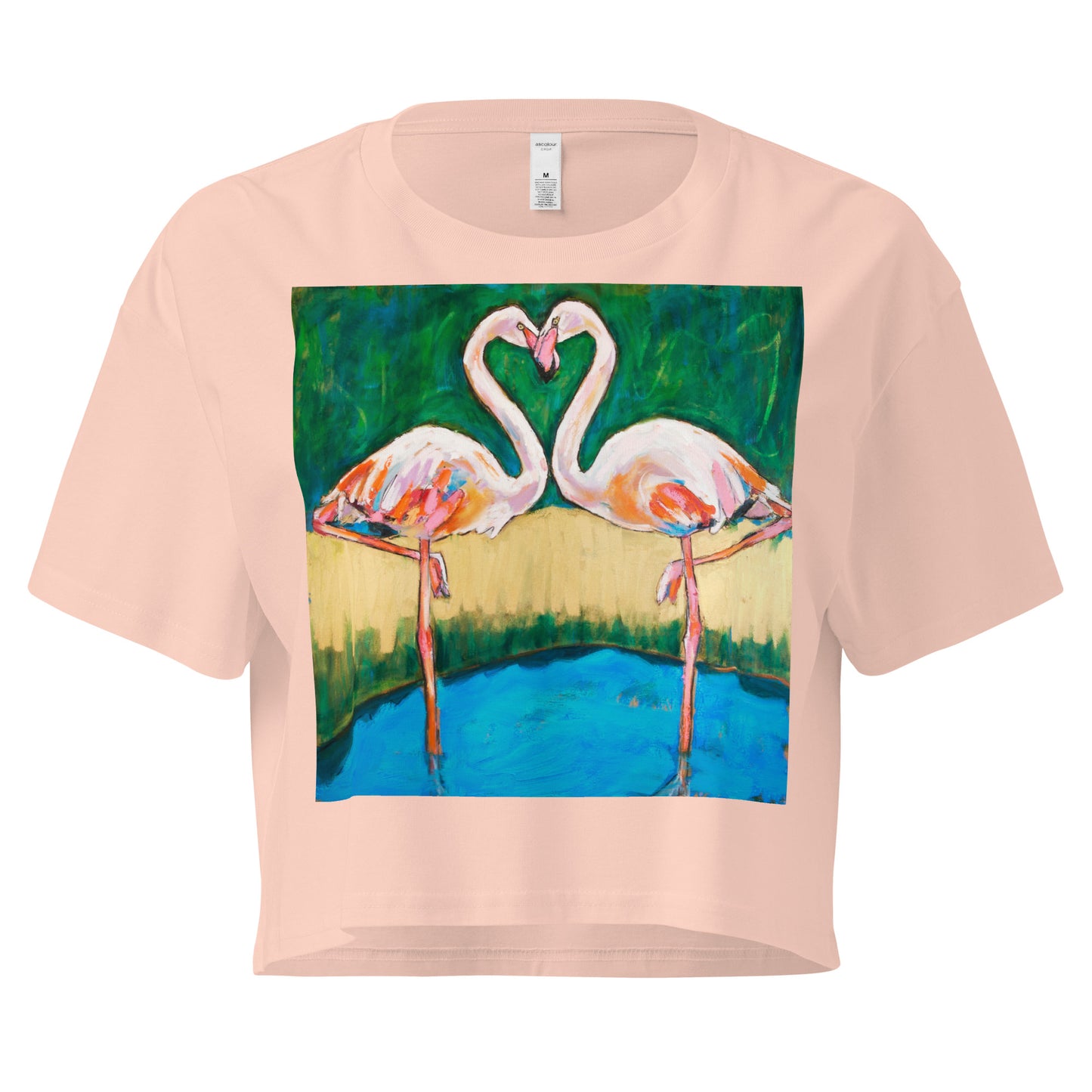 Flamingo Oasis Women’s crop top